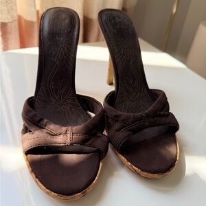 Charles By Charles David Dark Brown Heeled Sandals